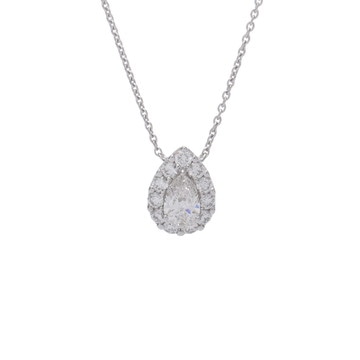 グラフ アイコン ペアシェイプ ネックレス シルバー RGP707 K18ホワイトゴールド WG レディース ジュエリー 【中古】【jewelry】