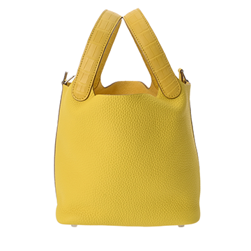 エルメス ピコタン ロックタッチ PM  ミモザ/ライム トリヨンクレマンス/アリゲーターマット レディース バッグ 【中古】【bag】
