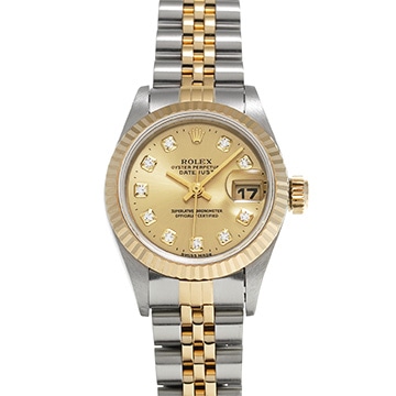 ロレックス デイトジャスト 69173G シャンパン/ダイヤモンド レディース 時計 【中古】【wristwatch】