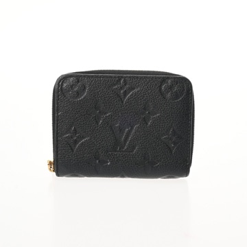 ルイ ヴィトン モノグラムアンプラント ジッピーコインパース ブラック M60574 レザー レディース 財布 【中古】【purse】