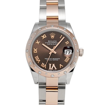 ロレックス デイトジャスト 31 178341 チョコレートブラウン/ダイヤモンド ユニセックス 時計 【中古】【wristwatch】