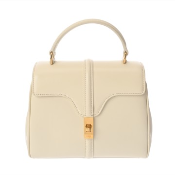 セリーヌ スモール 16 (セーズ) バッグ ホワイト 188003BEY.02BG サテンドカーフ レディース バッグ 【中古】【bag】