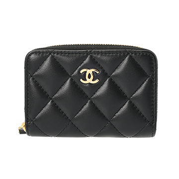 シャネル マトラッセ クラシック ジップ コインパース ブラック AP0216 ラムスキン レディース 財布 【新品】【purse】
