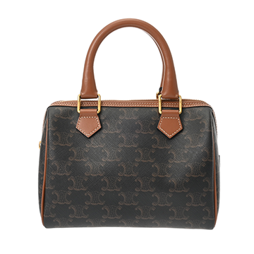 セリーヌ スモールボストン タン 190372CAS.04LU トリオンフ キャンバス/カーフ レディース バッグ 【中古】【bag】