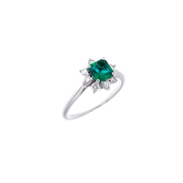 ティファニー エメラルドリング PLAT刻印 シルバー プラチナ レディース ジュエリー 【中古】【jewelry】