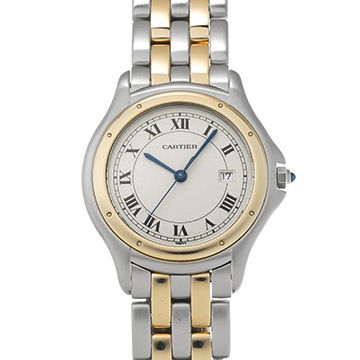 カルティエ パンテール クーガー LM W35006B6 アイボリー レディース 時計 【中古】【wristwatch】