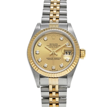 ロレックス デイトジャスト 69173G シャンパン/ダイヤモンド レディース 時計 【中古】【wristwatch】