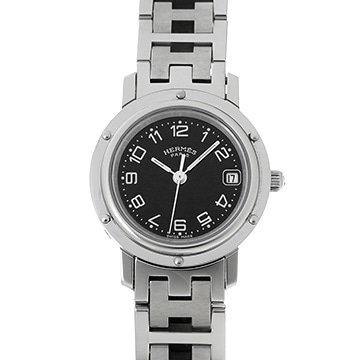 エルメス クリッパー CL4.210 ブラック レディース 時計 【中古】【wristwatch】