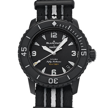 ブランパン フィフティファゾムス オーシャンオブストーム S035B400 ブラック メンズ 時計 【中古】【wristwatch】
