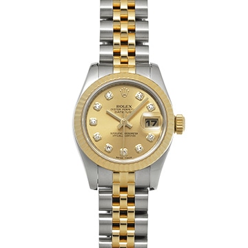 ロレックス デイトジャスト 26 179173G シャンパン/ダイヤモンド レディース 時計 【中古】【wristwatch】