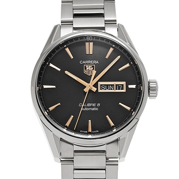 タグ ホイヤー カレラ キャリバー5 デイデイト WAR201C.BA0723 ブラック メンズ 時計 【中古】【wristwatch】