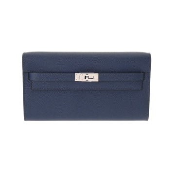 エルメス ケリーウォレット ロングトゥーゴー ブルーサフィール ヴォーエプソン ユニセックス 財布 【中古】【purse】