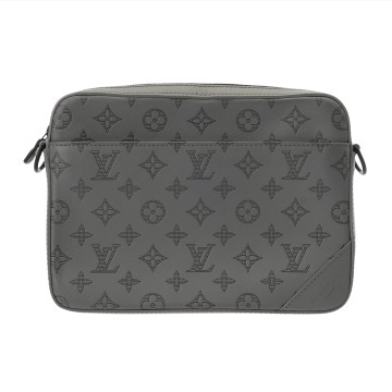 ルイ ヴィトン モノグラムシャドウ デュオ メッセンジャー グリ M46104 レザー メンズ バッグ 【中古】【bag】