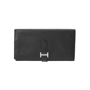 エルメス ベアン スフレ ブラック シェーブル ユニセックス 財布 【中古】【purse】