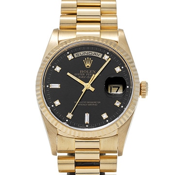 ロレックス デイデイト 18238A ブラック/ダイヤモンド メンズ 時計 【中古】【wristwatch】