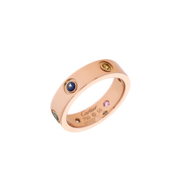 カルティエ ラブリング #55 マルチストーン ゴールド K18ピンクゴールド PG レディース ジュエリー 【中古】【jewelry】
