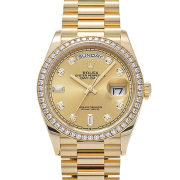 ロレックス デイデイト 36 128348RBR シャンパン/ダイヤモンド メンズ 時計 【中古】【wristwatch】