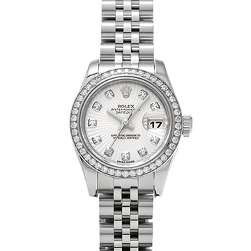 ロレックス レディ デイトジャスト 26 179384G シルバーサンビーム/ダイヤモンド レディース 時計 【中古】【wristwatch】