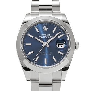 ロレックス デイトジャスト 41 126300 ブライトブルー メンズ 時計 【中古】【wristwatch】