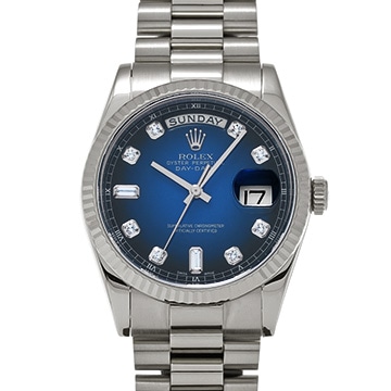 ロレックス デイデイト 118239A ブルー・グラデーション/ダイヤモンド メンズ 時計 【中古】【wristwatch】