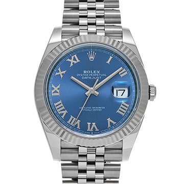 ロレックス デイトジャスト 41 126334 アズーロブルー メンズ 時計 【中古】【wristwatch】
