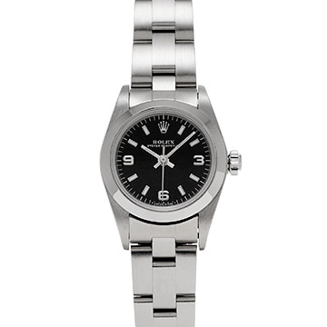 ロレックス オイスターパーペチュアル 76080 ブラック レディース 時計 【中古】【wristwatch】