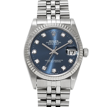 ロレックス デイトジャスト 68274G ブルー/ダイヤモンド ユニセックス 時計 【中古】【wristwatch】