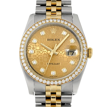 ロレックス デイトジャスト 116243G シャンパンコンピュータ/ダイヤモンド メンズ 時計 【中古】【wristwatch】