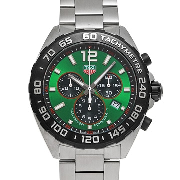 タグ ホイヤー フォーミュラ1 クォーツ クロノグラフ CAZ101AP.BA0842 グリーン メンズ 時計 【中古】【wristwatch】