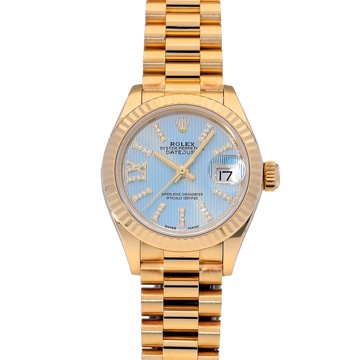 ロレックス デイトジャスト 279178G コーンフラワーブルー/ダイヤモンド レディース 時計 【中古】【wristwatch】