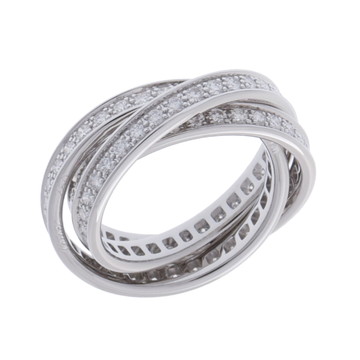 カルティエ スリーバングルズ リング #54 シルバー K18ホワイトゴールド WG レディース ジュエリー 【中古】【jewelry】