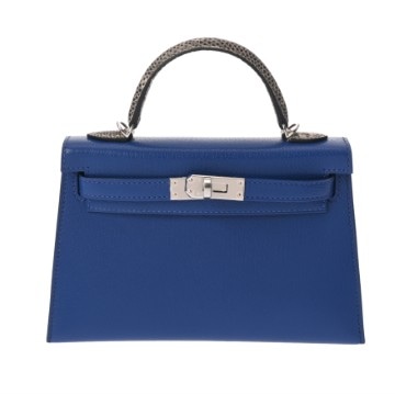 エルメス ミニケリー2 タッチ 2WAY オンブレ/ブルーロワイヤル リザード/シェーブル レディース バッグ 【未使用】【bag】
