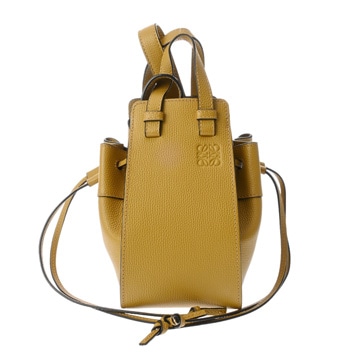 ロエベ ハンモック ドローストリングバッグ ミニ イエロー 314.12.V07 レザー レディース バッグ 【中古】【bag】