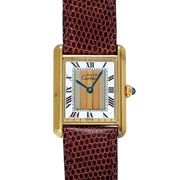 カルティエ マストタンク LM ヴェルメイユ 590005 ホワイト/トリニティ ユニセックス 時計 【中古】【wristwatch】