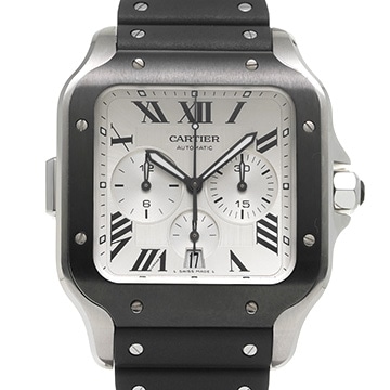 カルティエ サントス ドゥ カルティエ クロノグラフ XL WSSA0017 シルバー メンズ 時計 【中古】【wristwatch】