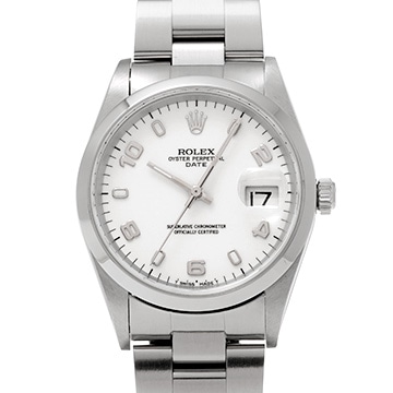 ロレックス オイスターパーペチュアル デイト 15200 ホワイト メンズ 時計 【中古】【wristwatch】