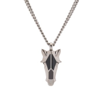 エルメス ネックレス デストリエ シルバー/シルバー金具 メタル/バッファローホーン レディース ジュエリー 【中古】【jewelry】