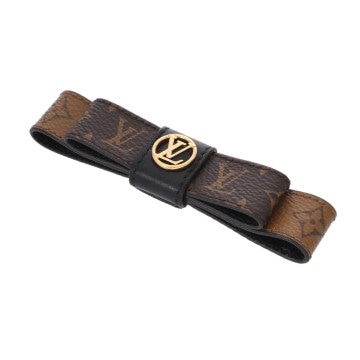 ルイ ヴィトン モノグラムリバース バレッタ・マイ LV ボウ ブラウン M02321 レディース ジュエリー 【中古】【jewelry】