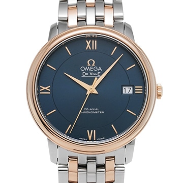 オメガ デ・ヴィル プレステージ コーアクシャル 424.20.37.20.03.002 ブルー メンズ 時計 【中古】【wristwatch】