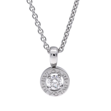 ブルガリ ブルガリブルガリ ネックレス 1Pダイヤ シルバー K18ホワイトゴールド WG レディース ジュエリー 【中古】【jewelry】