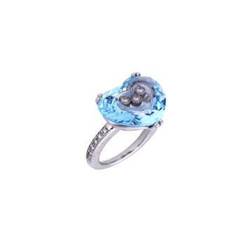 ショパール ソーハッピーダイヤモンドリング #8 ハート シルバー K18ホワイトゴールド WG レディース ジュエリー 【中古】【jewelry】