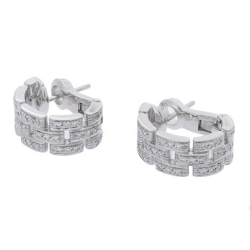 カルティエ マイヨンパンテール ピアス パヴェ シルバー K18ホワイトゴールド WG レディース ジュエリー 【中古】【jewelry】