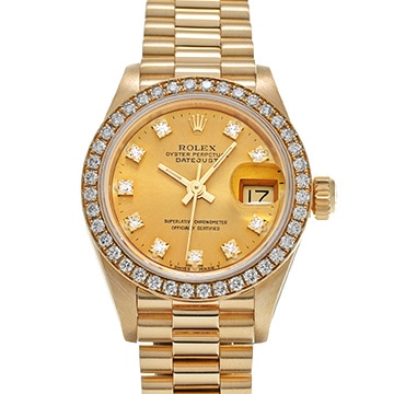 ロレックス デイトジャスト 69138G シャンパン/ダイヤモンド レディース 時計 【中古】【wristwatch】