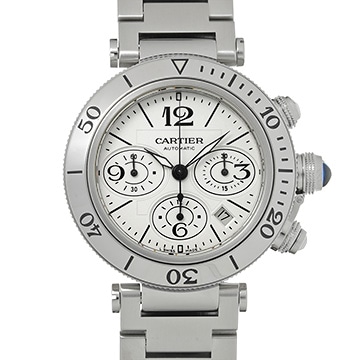 カルティエ パシャ シータイマー クロノグラフ W31089M7 シルバー メンズ 時計 【中古】【wristwatch】