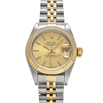 ロレックス デイトジャスト 69173 シャンパン レディース 時計 【中古】【wristwatch】