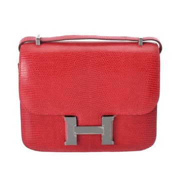 エルメス コンスタンス3 18 ルージュガランス リザード レディース バッグ 【中古】【bag】
