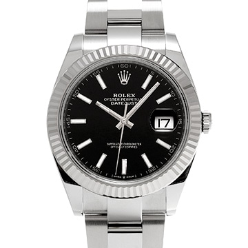 ロレックス デイトジャスト 41 126334 ブライトブラック/ダイヤモンド メンズ 時計 【中古】【wristwatch】
