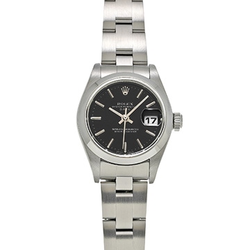 ロレックス オイスターパーペチュアル デイト 79160 ブラック レディース 時計 【中古】【wristwatch】