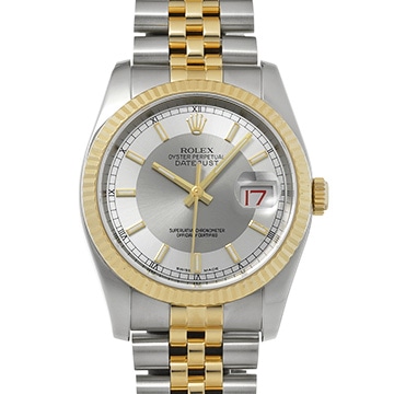 ロレックス デイトジャスト 116233 グレー/シルバー メンズ 時計 【中古】【wristwatch】
