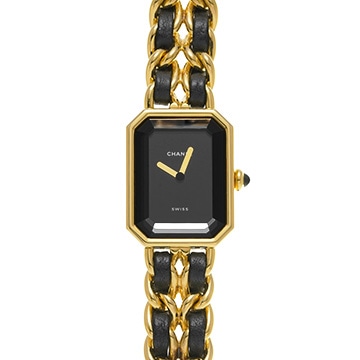 シャネル プルミエール L H0001 ブラック レディース 時計 【中古】【wristwatch】